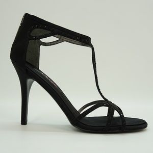 Nina Women's Shoes 9.5 Ankle T Strap High Heel Dress Sandal Black 9.5